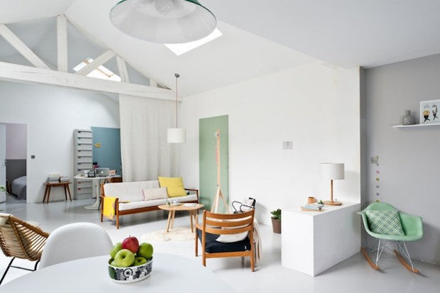 Un splendide loft aux teintes pastels