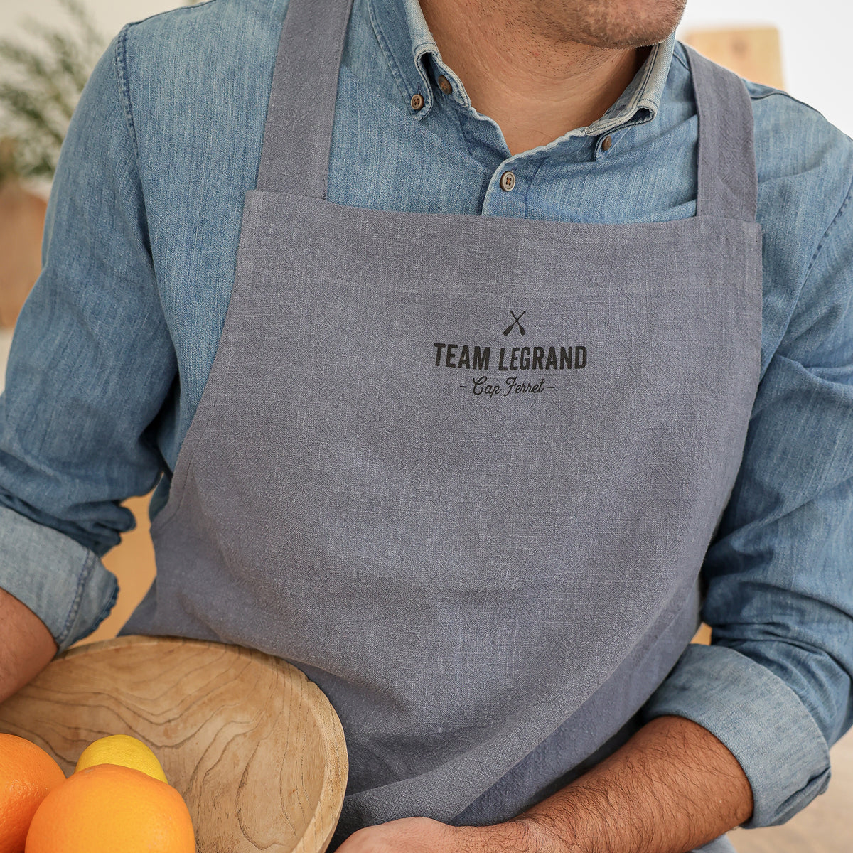 Tablier en lin personnalisable Trendy