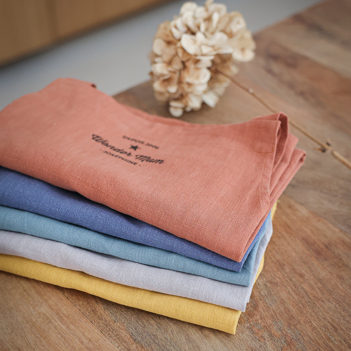 Tablier en lin personnalisable Trendy