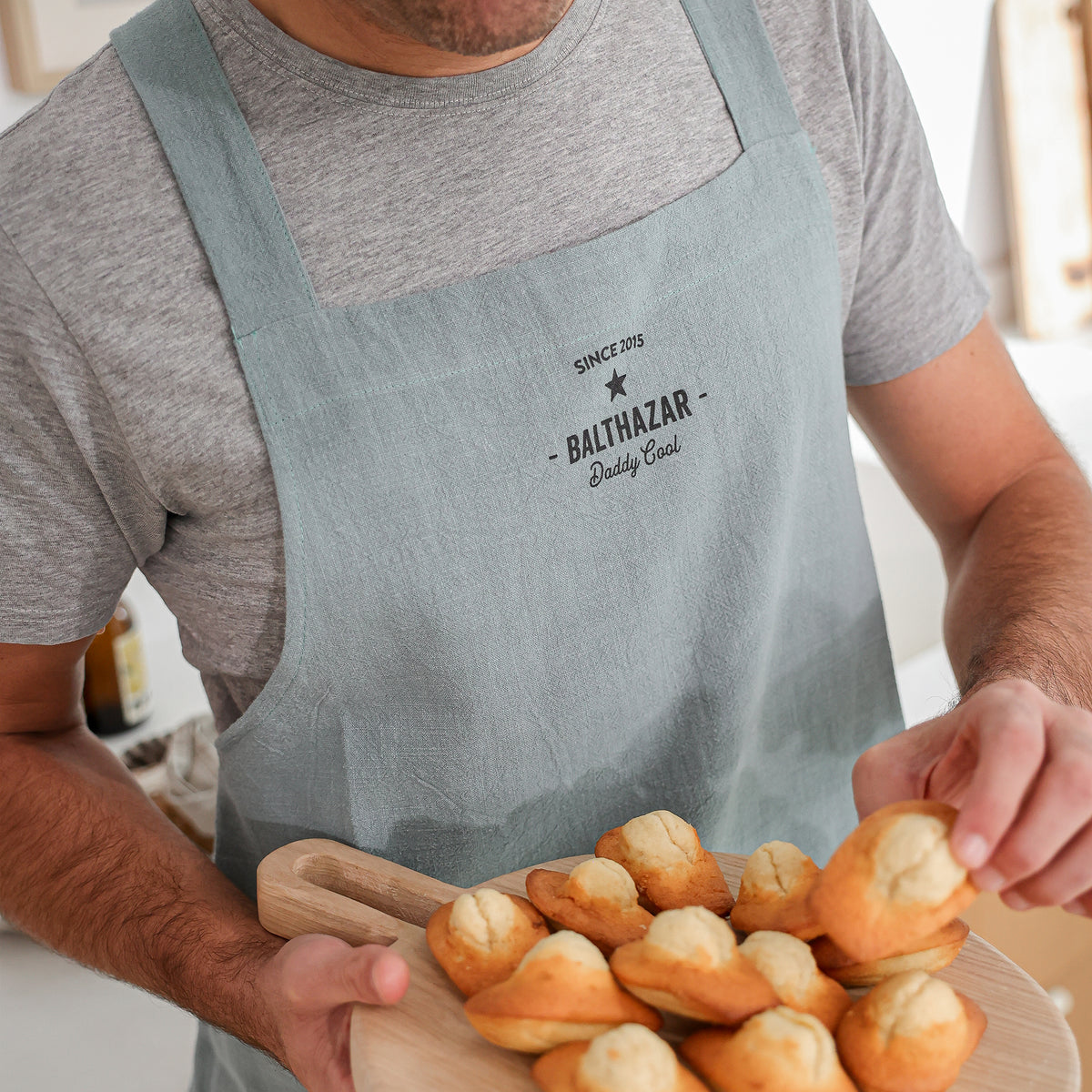 Tablier en lin personnalisable Trendy